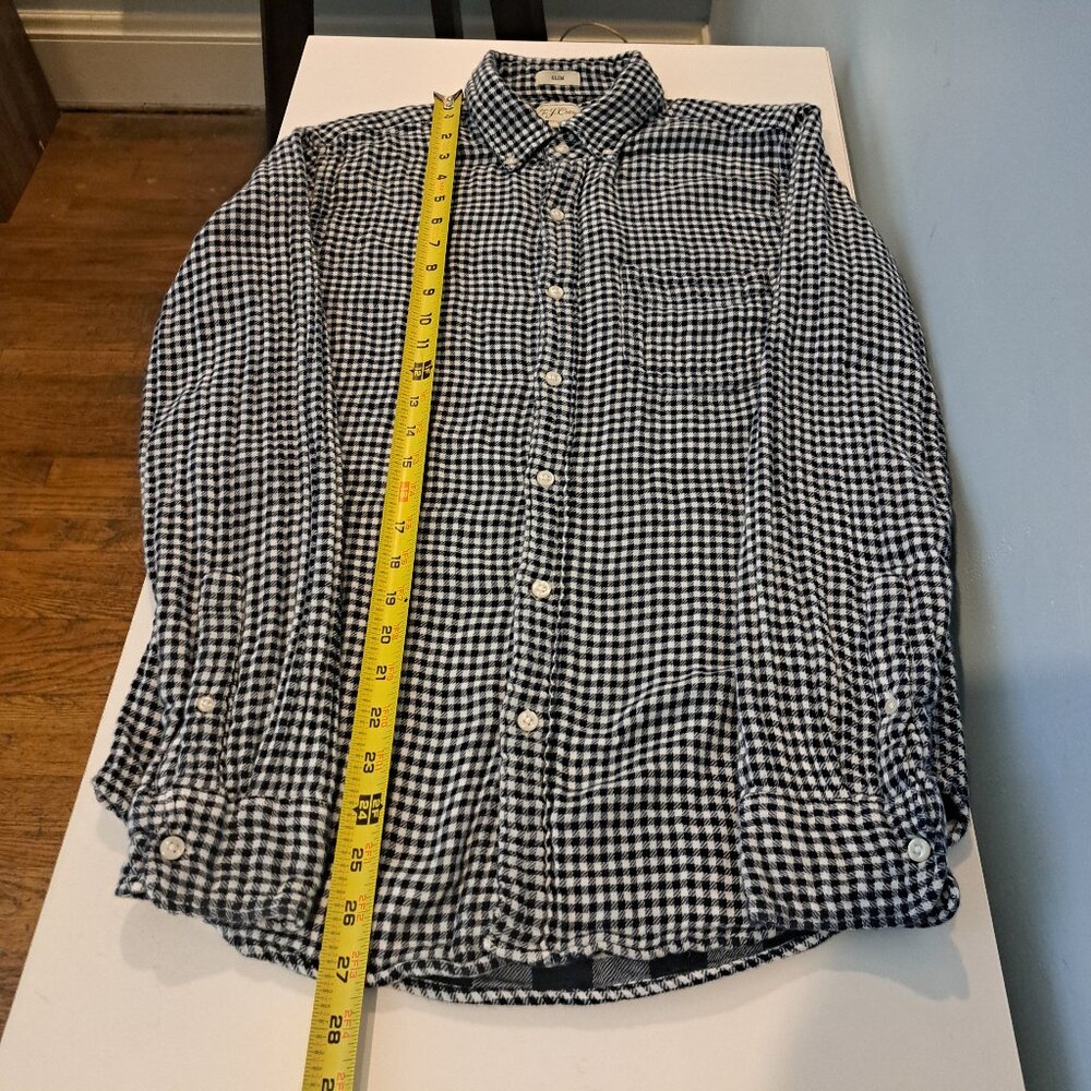 J. Crew Men's Small Slim Fit Double-Weave Plaid Button Down Shirt Style AI327 - Picture 14 of 15